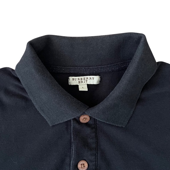 Burberry Black Polo Shirt with Red Logo - Picture 4 of 9